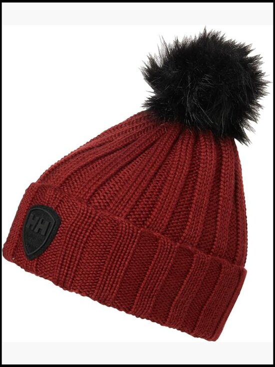 Faux Fur Pom Beanie - Knitted Winter Hat with Removable Pom-Pom